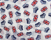 Union Jack Flags and Crowns Polyester Lining Fabric (98118)